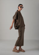 24 HELLEN PENTAGON TOP / HI-LO GAUGE KNIT-LIKE JERSEY - C14