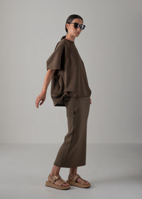 24 HELLEN PENTAGON TOP / HI-LO GAUGE KNIT-LIKE JERSEY - C14