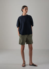 24 HELLEN PENTAGON TOP / HI-LO GAUGE KNIT-LIKE JERSEY - C14