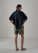 24 HELLEN PENTAGON TOP / HI-LO GAUGE KNIT-LIKE JERSEY - C14