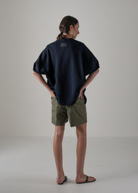 24 HELLEN PENTAGON TOP / HI-LO GAUGE KNIT-LIKE JERSEY - C14