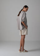 24 HELLEN PENTAGON TOP / HI-LO GAUGE KNIT-LIKE JERSEY - C14