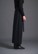 long wrap skirt, navy, cogthebigsmoke, one size fits all, sustainable fashion, less is more, made in Japan, quiet luxury, minimalist