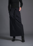 long wrap skirt, navy, cogthebigsmoke, one size fits all, sustainable fashion, less is more, made in Japan, quiet luxury, minimalist