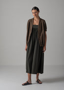 25 NEELA PUFF SLEEVE CARDIGAN / HI-LO GAUGE KNIT-LIKE JERSEY - C14