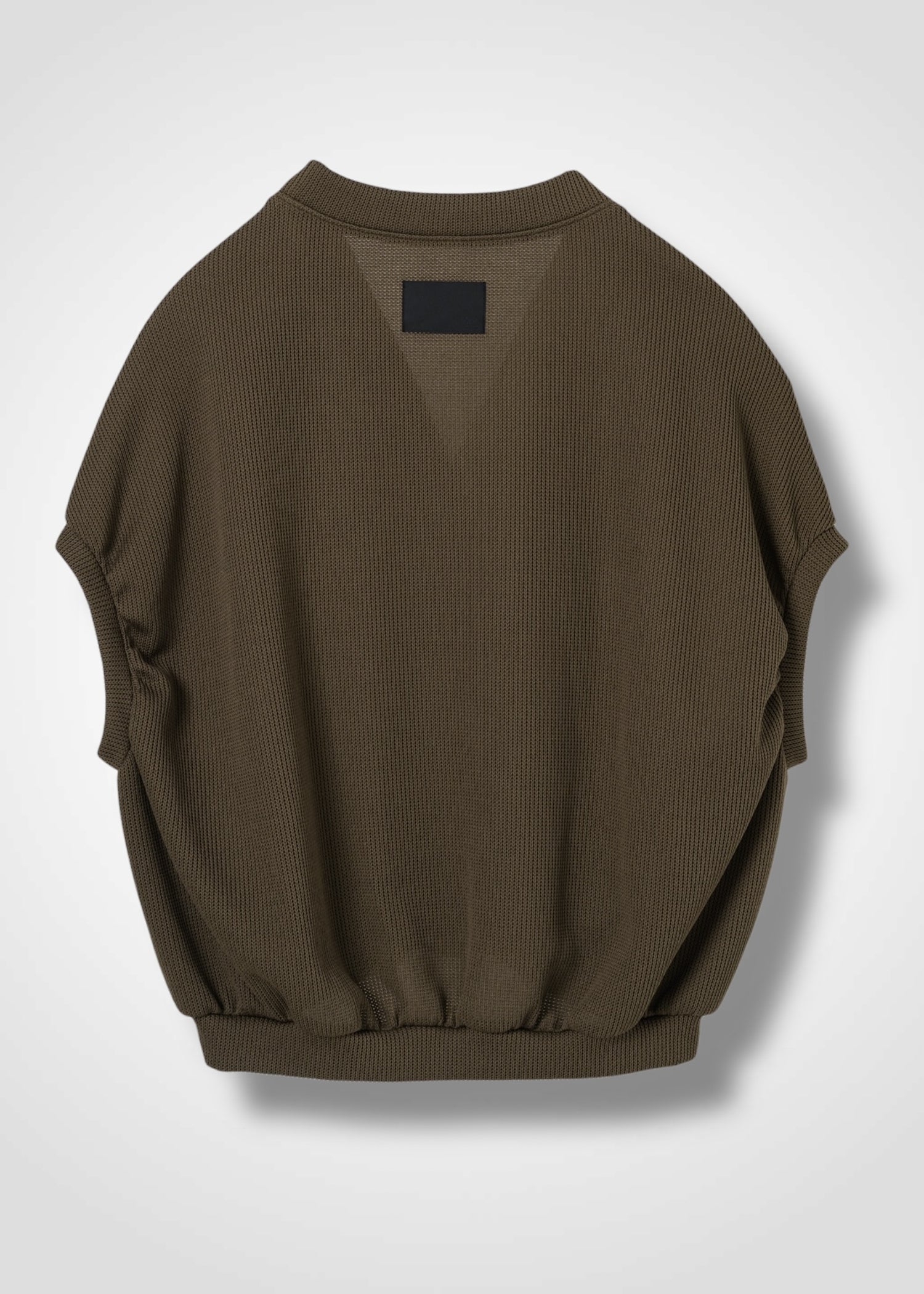 25 NEELA PUFF SLEEVE CARDIGAN / HI-LO GAUGE KNIT-LIKE JERSEY - C14