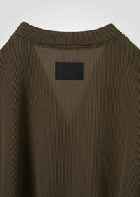 25 NEELA PUFF SLEEVE CARDIGAN / HI-LO GAUGE KNIT-LIKE JERSEY - C14