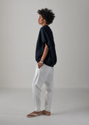 25 NEELA PUFF SLEEVE CARDIGAN / HI-LO GAUGE KNIT-LIKE JERSEY - C14