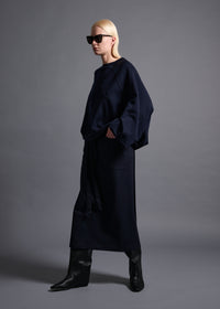 Oversized long sleeve sweatshirt, navy, cogthebigsmoke, one size fits all, sustainable fashion, less is more, made in Japan, quiet luxury, minimalist