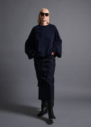 Oversized long sleeve sweatshirt, navy, cogthebigsmoke, one size fits all, sustainable fashion, less is more, made in Japan, quiet luxury, minimalist