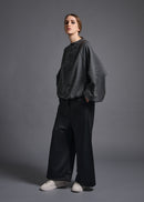 Oversized long sleeve sweatshirt, dk grey, cogthebigsmoke, one size fits all, sustainable fashion, less is more, made in Japan, quiet luxury, minimalist