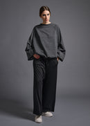 Oversized long sleeve sweatshirt, dk grey, cogthebigsmoke, one size fits all, sustainable fashion, less is more, made in Japan, quiet luxury, minimalist