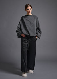 Oversized long sleeve sweatshirt, dk grey, cogthebigsmoke, one size fits all, sustainable fashion, less is more, made in Japan, quiet luxury, minimalist