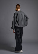 Oversized long sleeve sweatshirt, dk grey, cogthebigsmoke, one size fits all, sustainable fashion, less is more, made in Japan, quiet luxury, minimalist