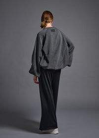 Oversized long sleeve sweatshirt, dk grey, cogthebigsmoke, one size fits all, sustainable fashion, less is more, made in Japan, quiet luxury, minimalist