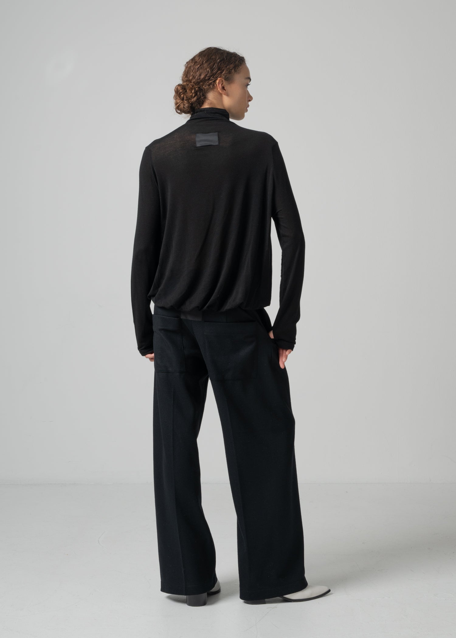 26 OMARI BOTTLE NECK TOP / CASHMERE SILK SHEER JERSEY - C15