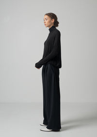 26 OMARI BOTTLE NECK TOP / CASHMERE SILK SHEER JERSEY - C15