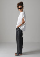 27 NOEL BARREL TROUSERS / VEGAN LEATHER - C14