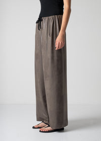 super loose trousers, dark brown, vegan leather, cogthebigsmoke, one size fits all, sustainable fashion, less is more, made in Japan, quiet luxury, minimalist