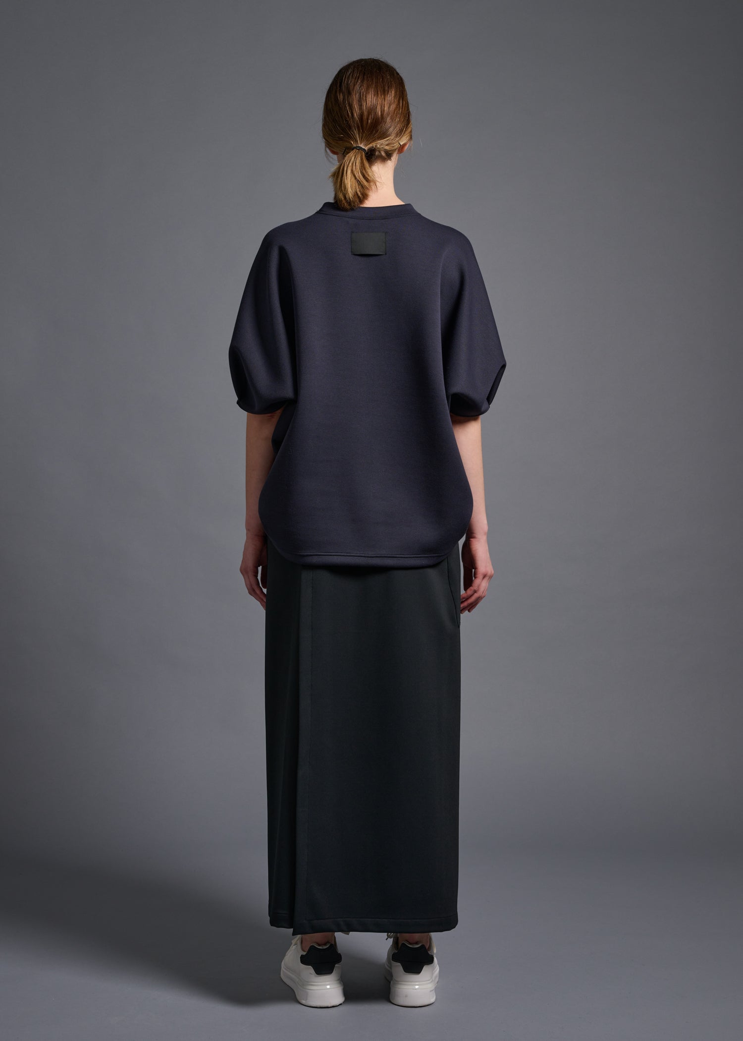 half sleeve sweatshirt, navy, cogthebigsmoke, one size fits all, sustainable fashion, less is more, made in Japan, quiet luxury, minimalist