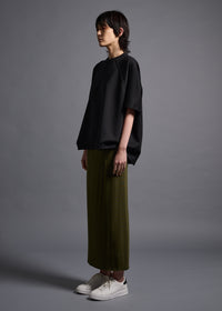 half sleeve sweatshirt, black, cogthebigsmoke, one size fits all, sustainable fashion, less is more, made in Japan, quiet luxury, minimalist