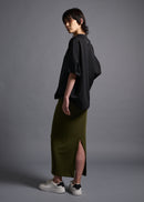 half sleeve sweatshirt, black, cogthebigsmoke, one size fits all, sustainable fashion, less is more, made in Japan, quiet luxury, minimalist