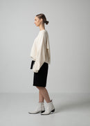 28 LEILA WIDE CUFF SWEATSHIRT / COTTON WOOL BRUSHED TERRY - C15