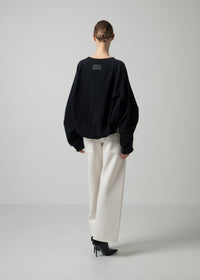 28 LEILA WIDE CUFF SWEATSHIRT / COTTON WOOL BRUSHED TERRY - C15