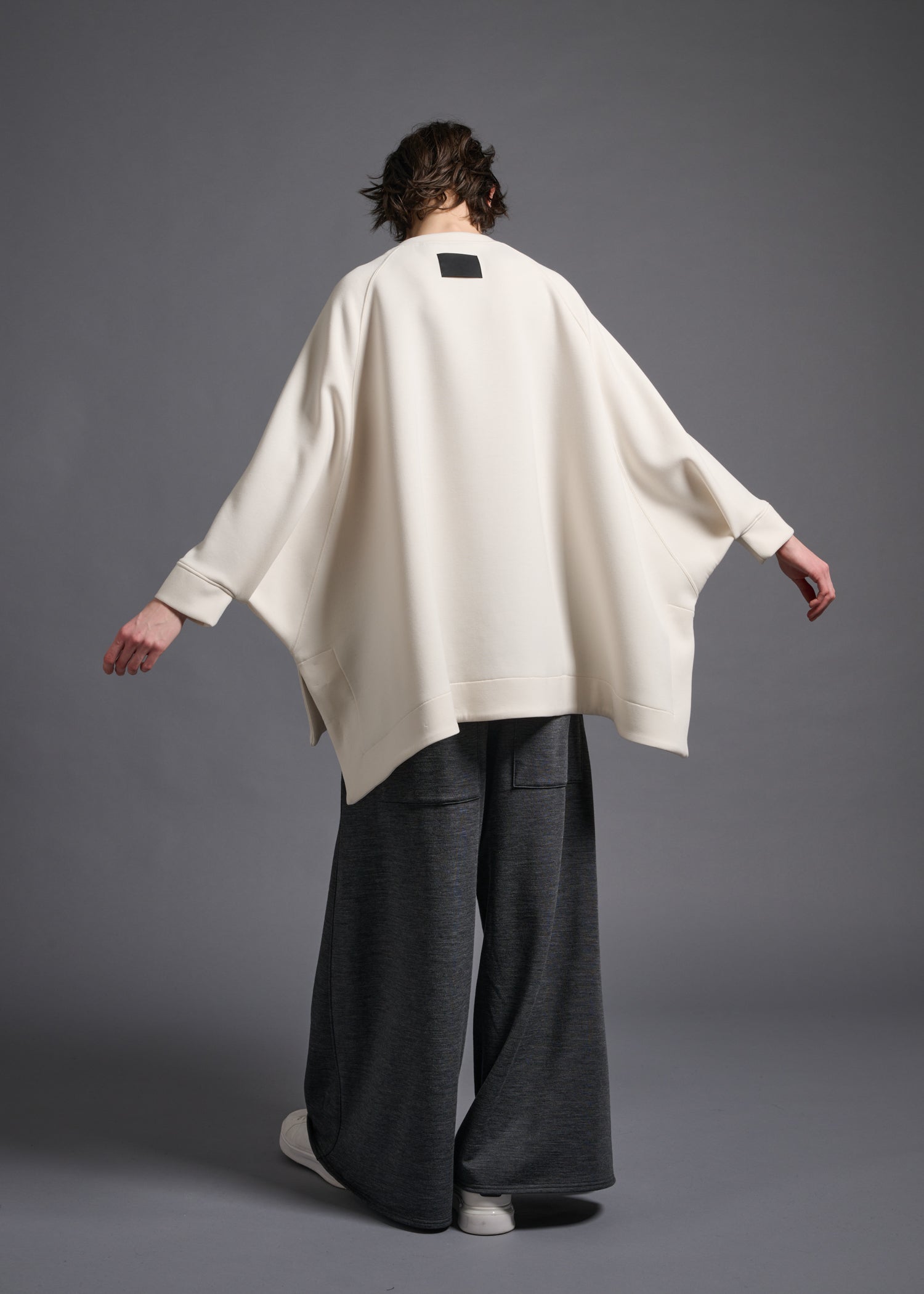 sweatshirt, COG's signature silhouette, milk, cogthebigsmoke, one size fits all, sustainable fashion, less is more, made in Japan, quiet luxury, minimalist