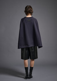 sweatshirt, COG's signature silhouette, navy, cogthebigsmoke, one size fits all, sustainable fashion, less is more, made in Japan, quiet luxury, minimalist