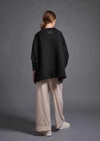 sweatshirt, COG's signature silhouette, black, cogthebigsmoke, one size fits all, sustainable fashion, less is more, made in Japan, quiet luxury, minimalist