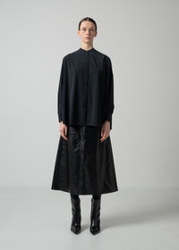 29 OLGA BAND COLLAR SHIRT / LUX TWILL STRETCH - C15