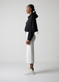 over sized, hooded parka, black, one size , cogthebigsmoke , minimalist,  made in Japan, sustainable fashion, modern basics, quiet luxury