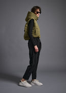 hoody cropped vest, matcha, cogthebigsmoke, one size fits all, sustainable fashion, less is more, made in Japan, quiet luxury, minimalist