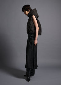 hoody cropped vest, peat, cogthebigsmoke, one size fits all, sustainable fashion, less is more, made in Japan, quiet luxury, minimalist