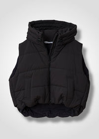 02 MORGAN HOODY CROPPED VEST / NY DRY WASH - C13