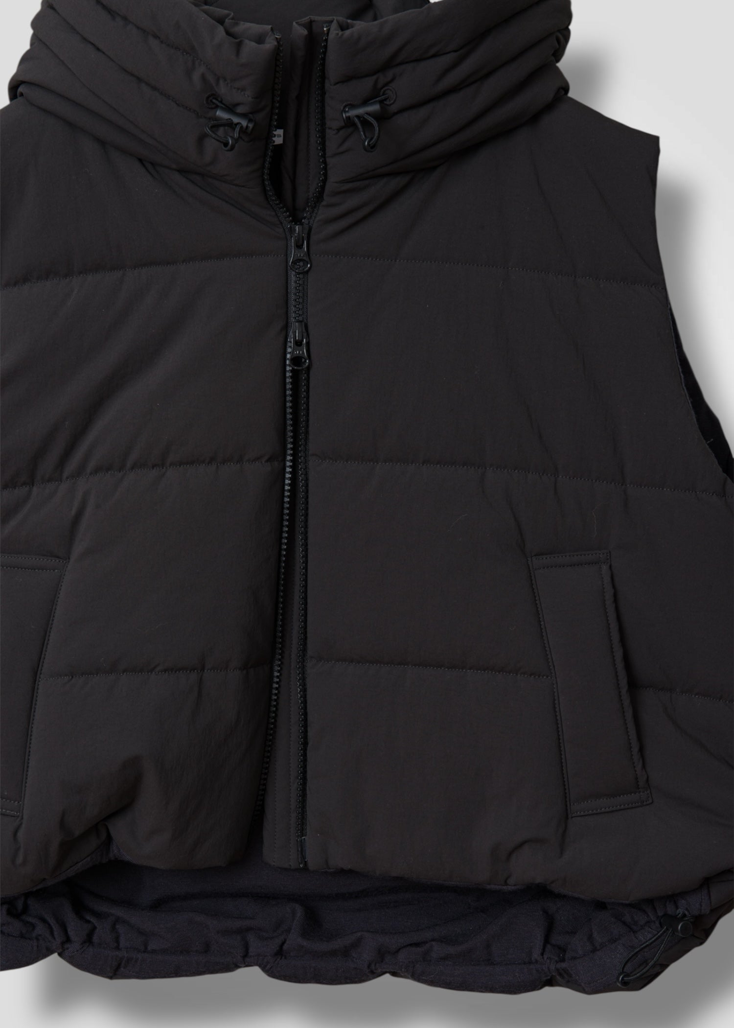 02 MORGAN HOODY CROPPED VEST / NY DRY WASH - C13