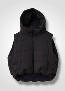 02 MORGAN HOODY CROPPED VEST / NY DRY WASH - C13