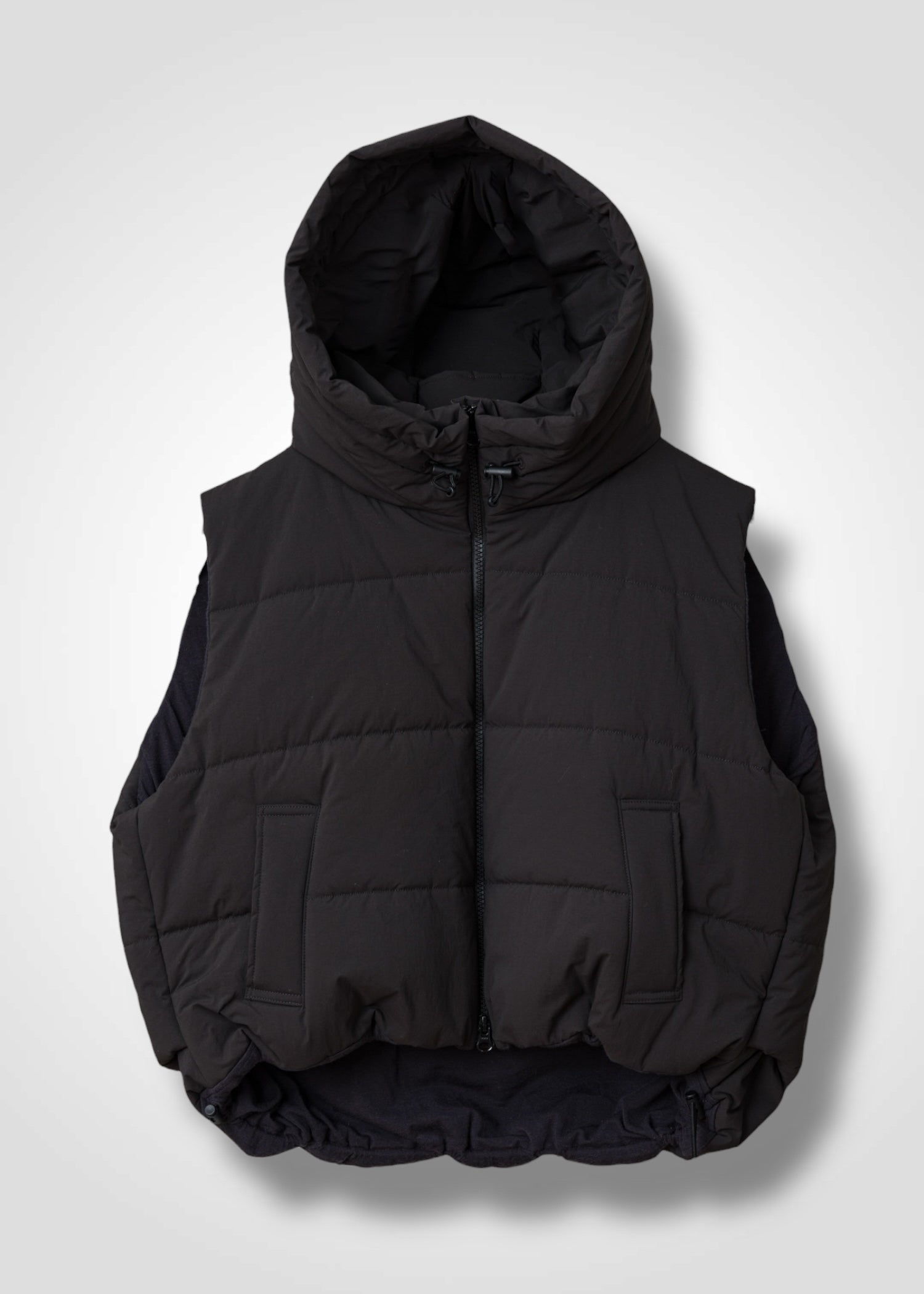 02 MORGAN HOODY CROPPED VEST / NY DRY WASH - C13
