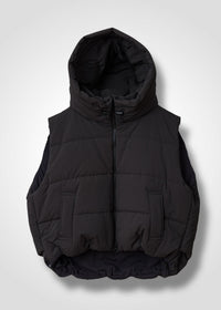 02 MORGAN HOODY CROPPED VEST / NY DRY WASH - C13