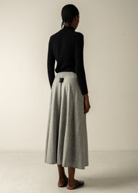 HALO SEMI-FLARE SKIRT / WOOL MILLED JERSEY - C9