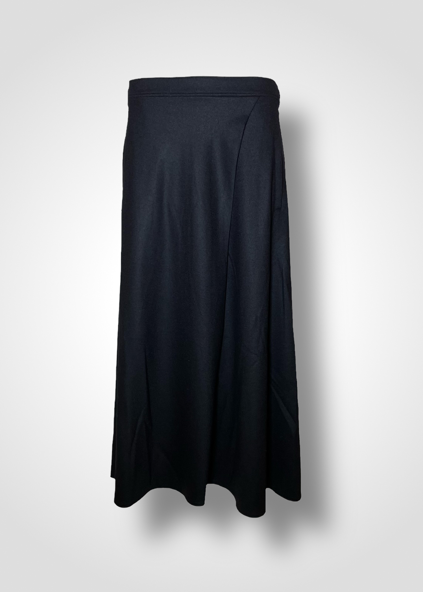 HALO SEMI-FLARE SKIRT / WOOL MILLED JERSEY - C9