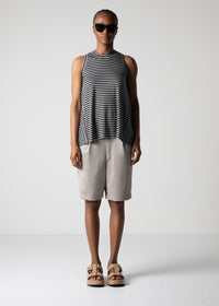 American sleeve top, grey black stripe, cogthebigsmoke, one size fits all, sustainable fashion, less is more, made in Japan, quiet luxury, minimalist