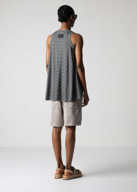 American sleeve top, grey black stripe, cogthebigsmoke, one size fits all, sustainable fashion, less is more, made in Japan, quiet luxury, minimalist