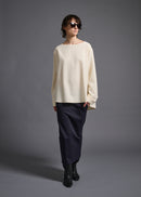 Long-sleeved blouse, milk, cogthebigsmoke, one size fits all, sustainable fashion, less is more, made in Japan, quiet luxury, minimalist
