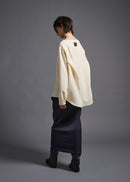 Long-sleeved blouse, milk, cogthebigsmoke, one size fits all, sustainable fashion, less is more, made in Japan, quiet luxury, minimalist