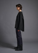 Long-sleeved blouse, black, cogthebigsmoke, one size fits all, sustainable fashion, less is more, made in Japan, quiet luxury, minimalist