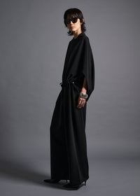 Wide leg jumpsuit, black, cogthebigsmoke, one size fits all, sustainable fashion, less is more, made in Japan, quiet luxury, minimalist
