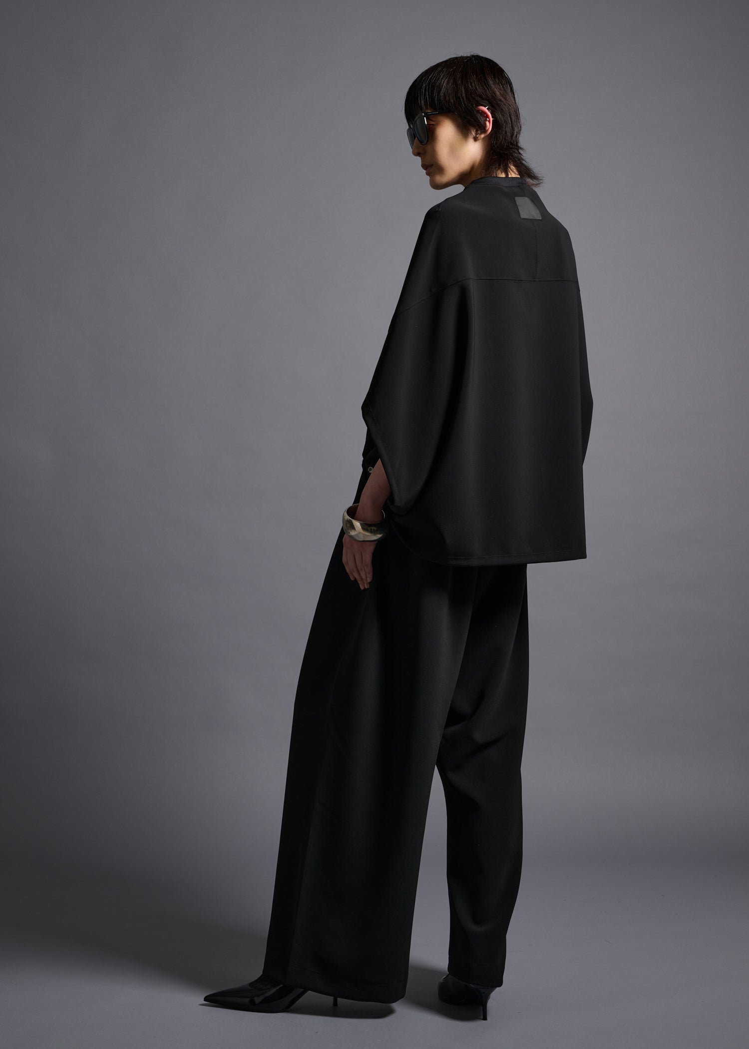 Wide leg jumpsuit, black, cogthebigsmoke, one size fits all, sustainable fashion, less is more, made in Japan, quiet luxury, minimalist