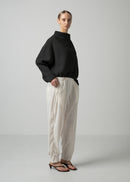 36 KORA BOTTLE NECK TOP / DOUBLE FACE RIB JERSEY - C15